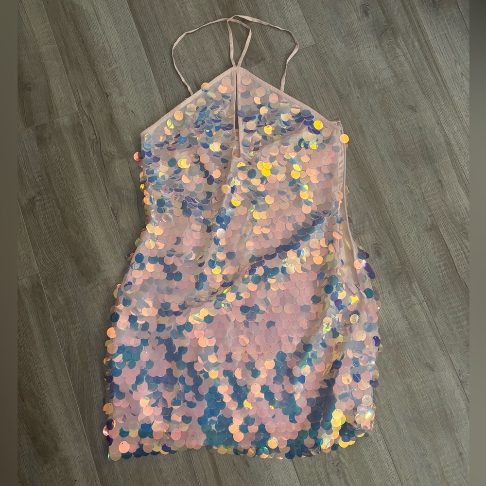 Lovers + Friends Sequin Mini Dress in Iridescent Blue and Purple - Picture 5 of 5
